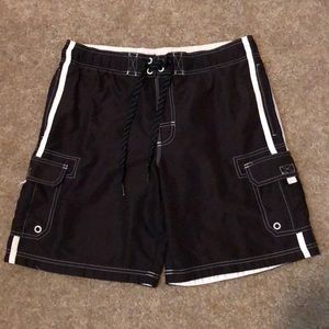 Men’s black and white swimsuit